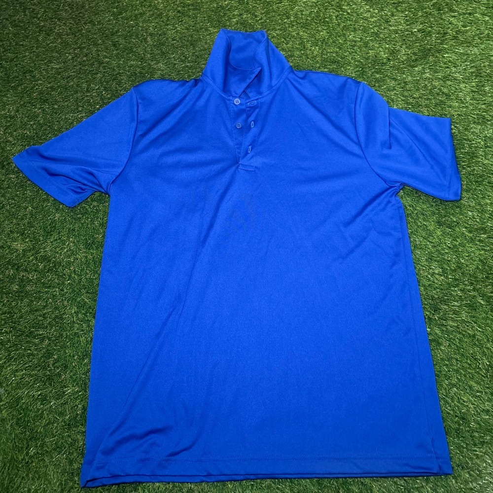 Alo Yoga Mens Performance Polo Shirt Blue Short Sleeve Activewear Size M